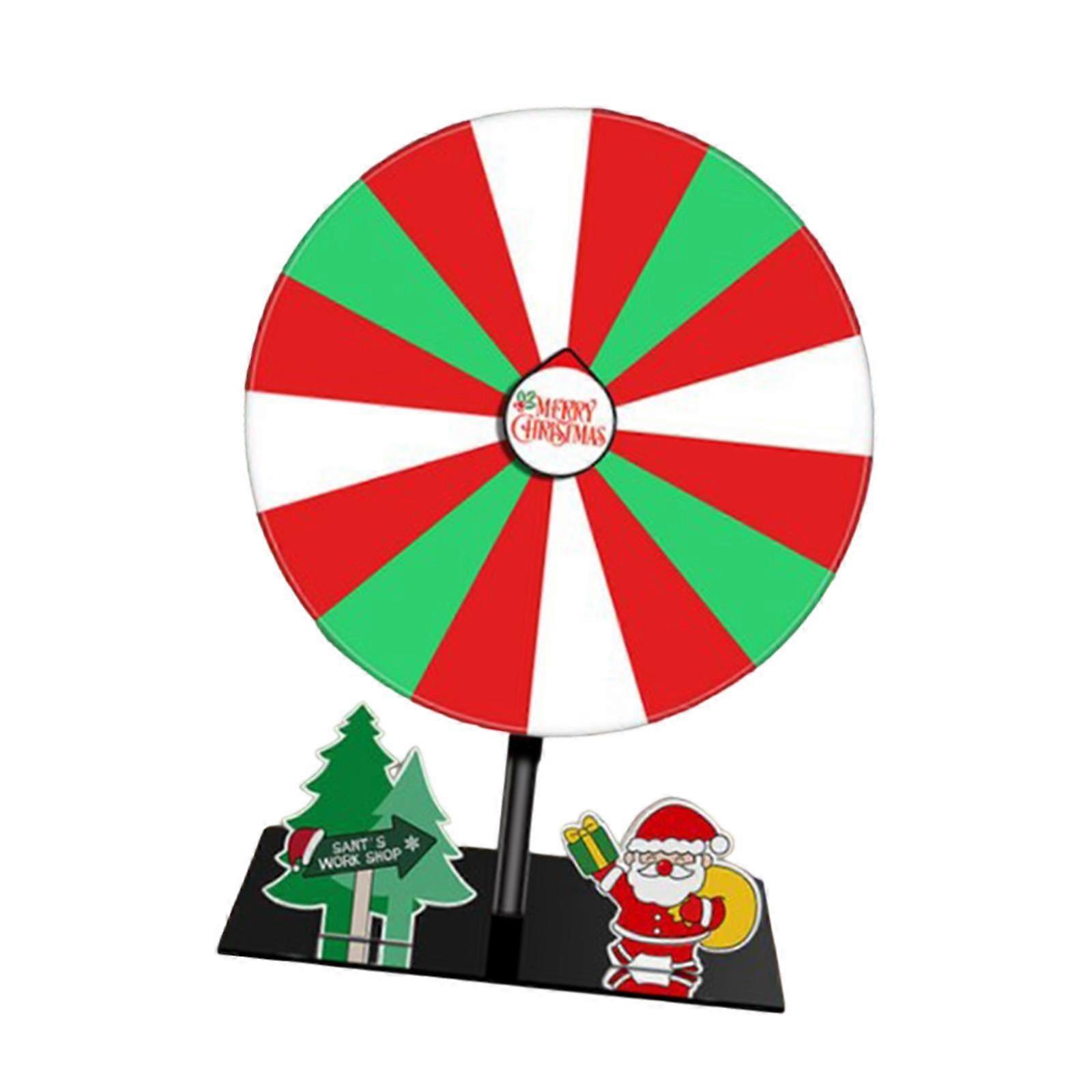 Color Rotating Wheel Erasable Roulette Wheel for Stores Gatherings Christmas Santa Claus Tree