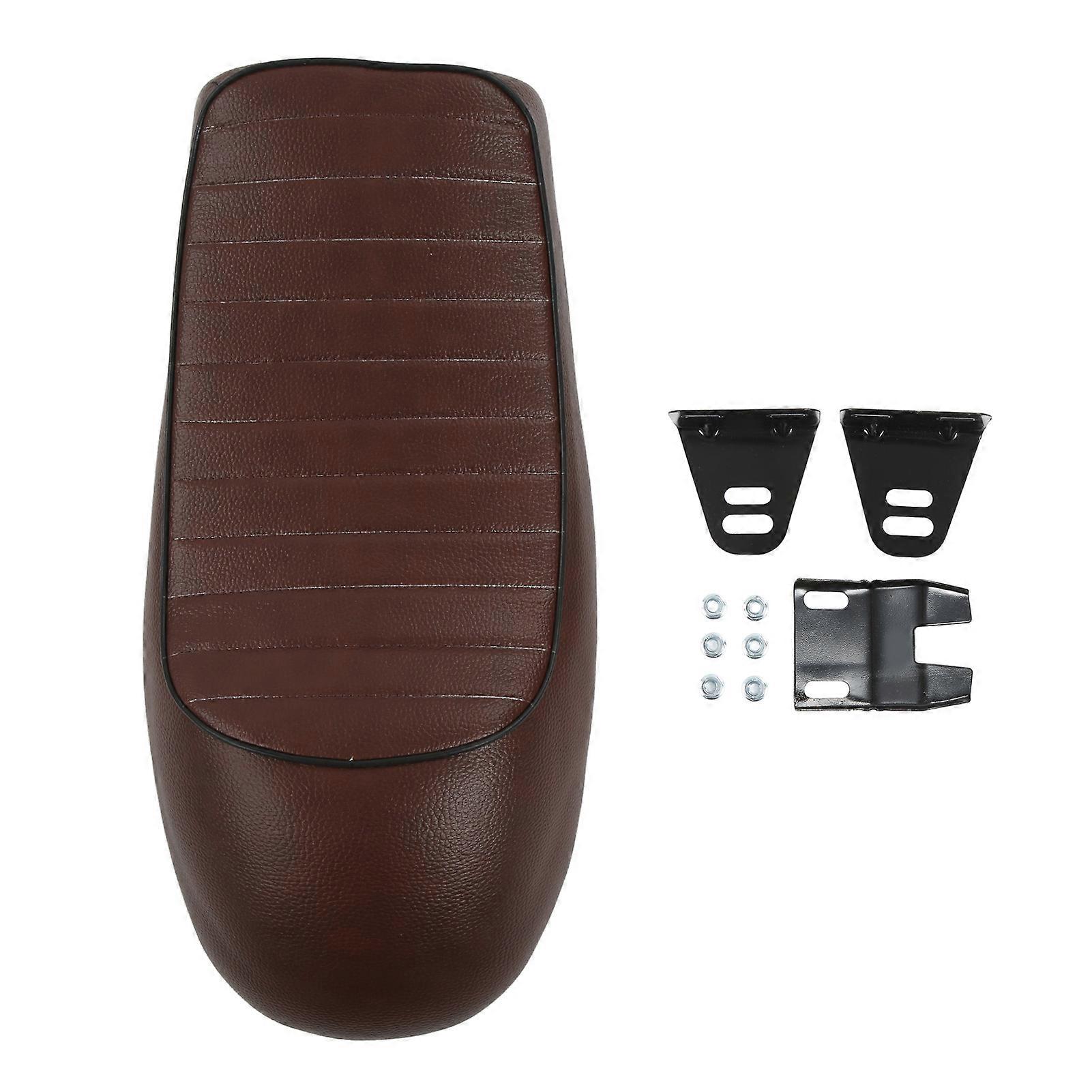 Cuscino del sedile del motociclo a forma di gobba Vintage Sostituzione per CB125 CB175 CB200 CB350 CB360 CB400 Brown Stripe Style