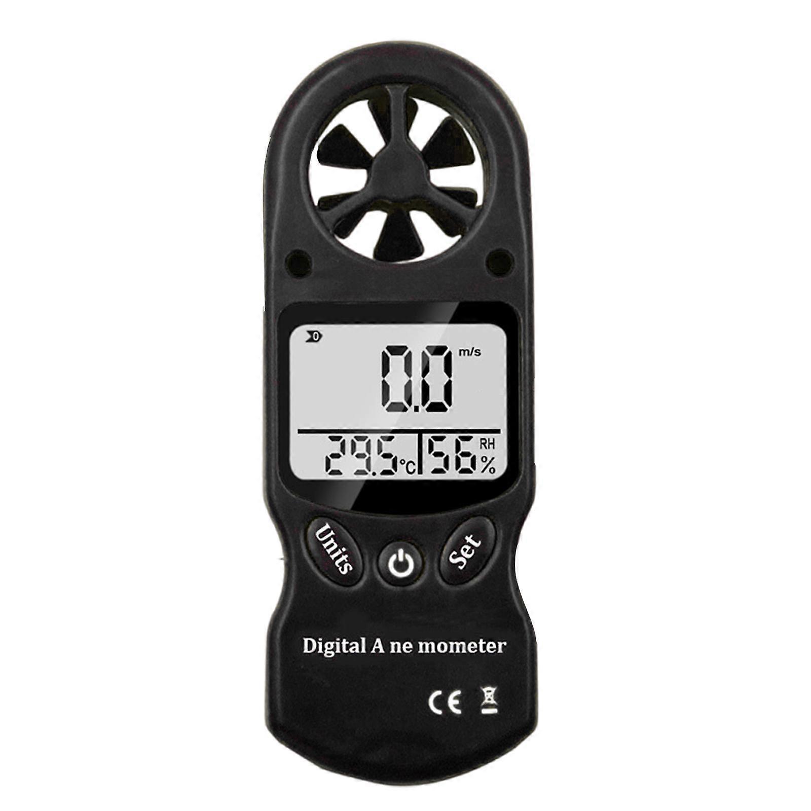 Wireless LCD Digital Anemometer Wind Speed Meter Sensor Air Volume/Temperature/Humidity fL Ft