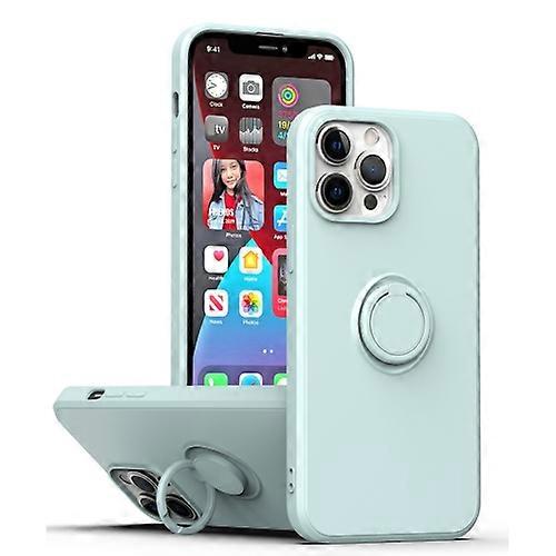 For iPhone 15 Ring Kickstand Silicone Mobile Phone Case