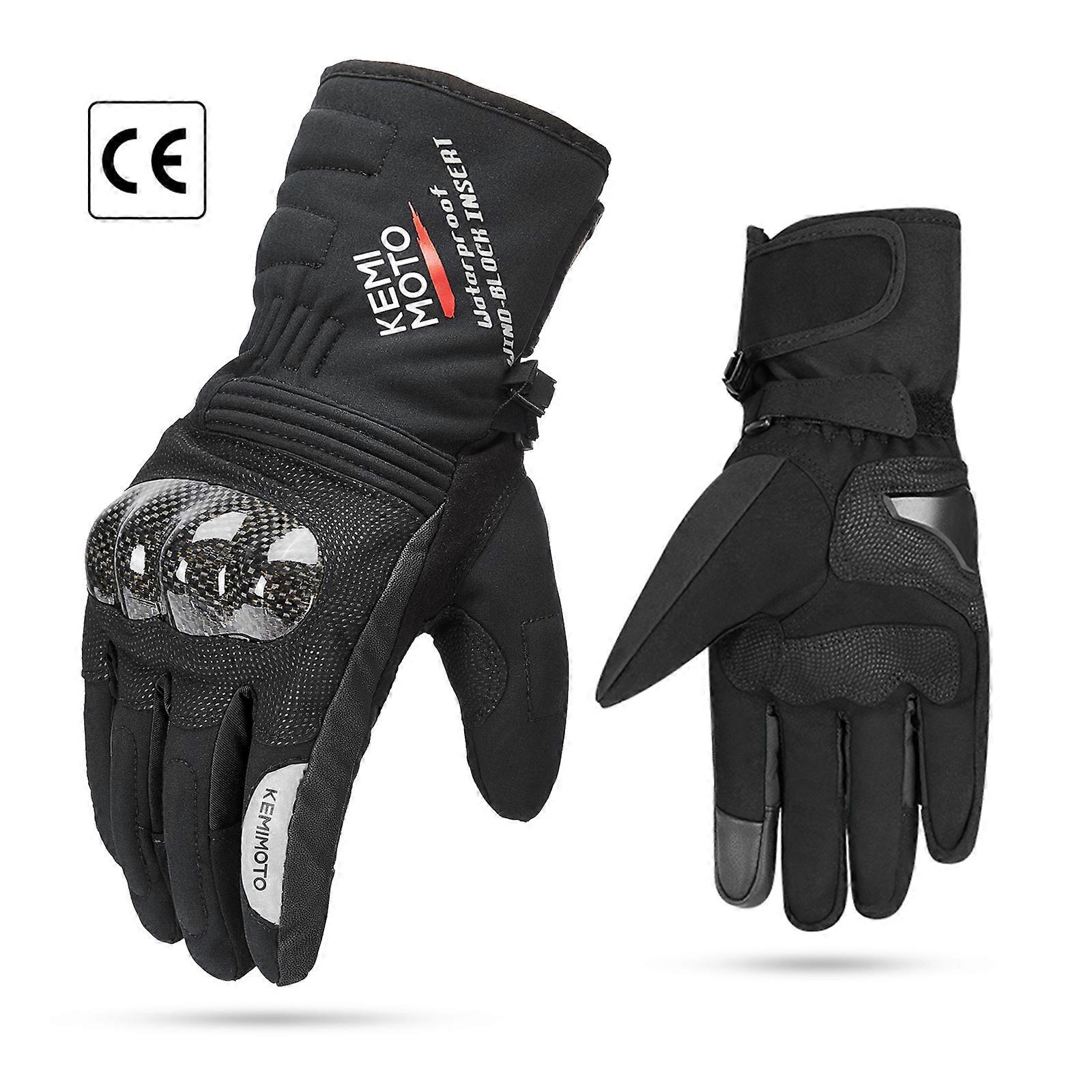 CE Motorcycle Gloves Winter Waterproof Warm Moto Guantes Touch Screen Motorbike Riding Gloves Carbon Fiber Protective