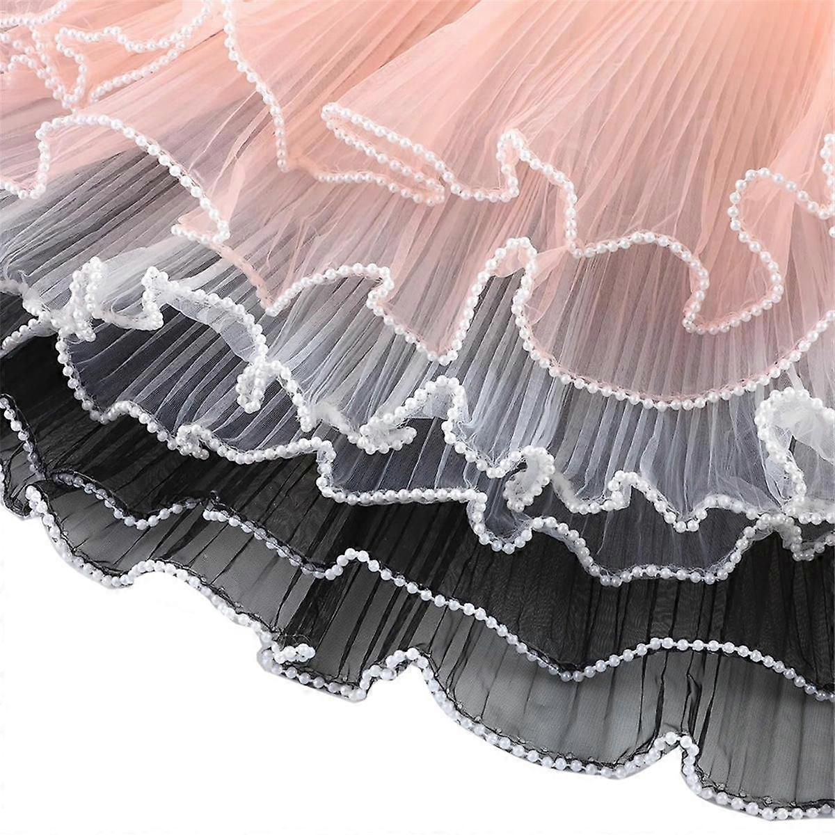 13.5 Yards Flower Wrapping Mesh Paper, Bouquet Floral Packaging Paper with Pearl Edge, (Black, Whit