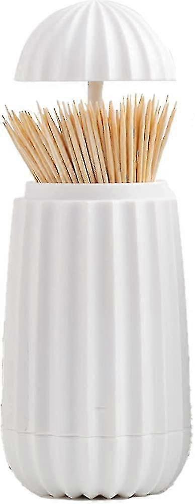 Toothpick Dispenser.automatic Toothpick Holder Dispenser.push Style Toothpick1pcswhite