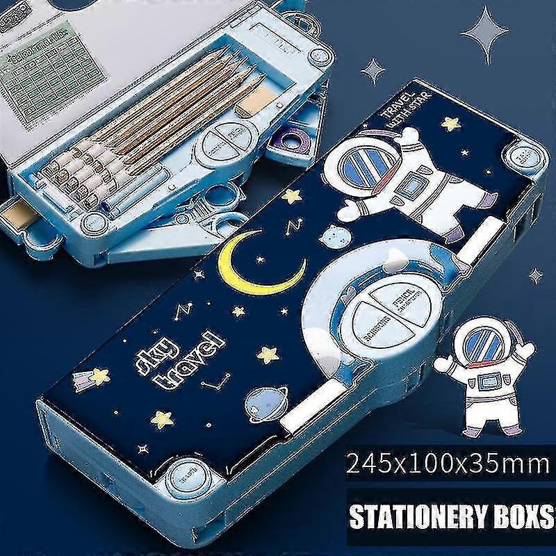 Multifunction Pencil Case Stationery Organizer Box Cute Pattern School Supplies