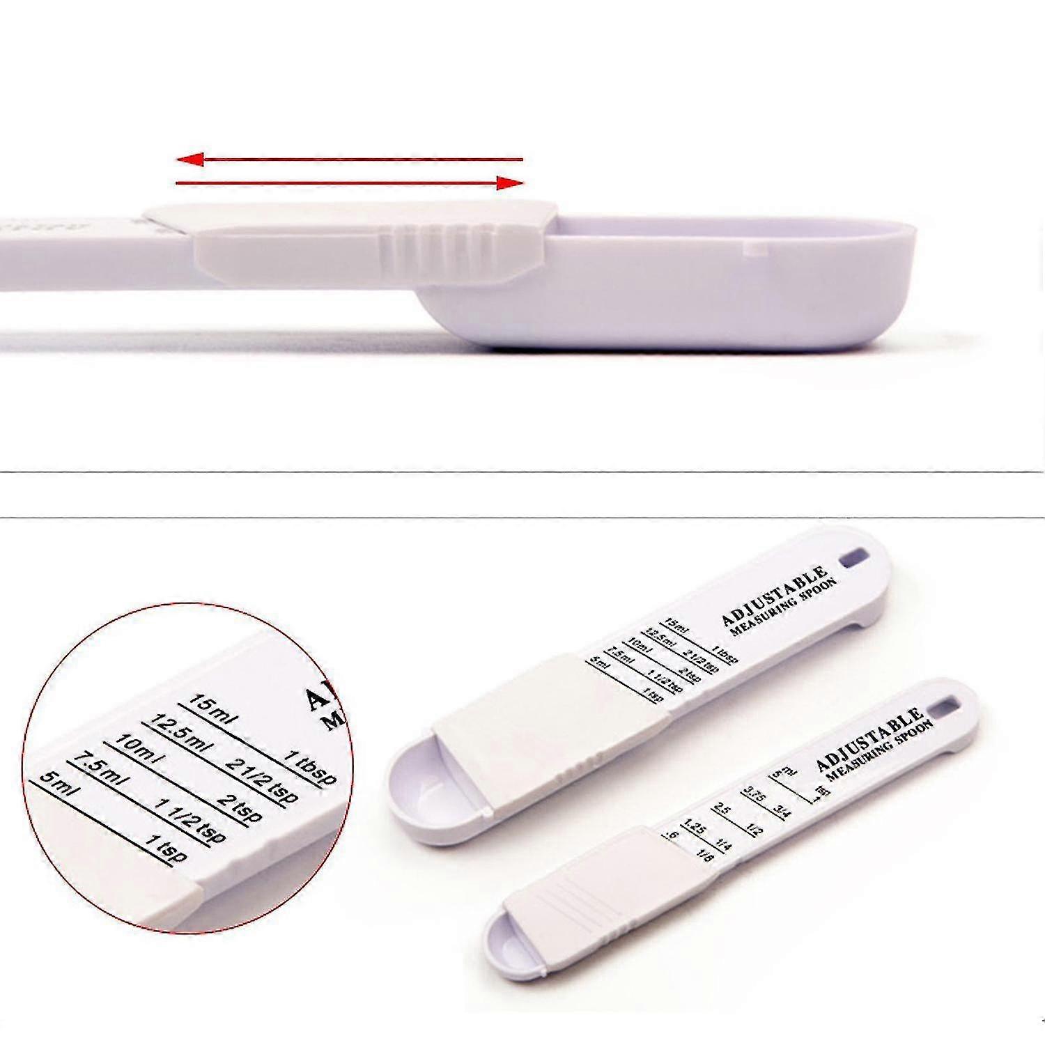 2pcs Adjustable Measuring Spoon Kitchen Gadget Kitchen Baking Accessories Scale Baking Quantitative
