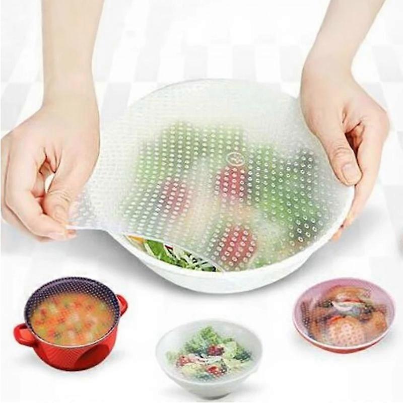 4pcs Silicone Reusable Microwave Cover