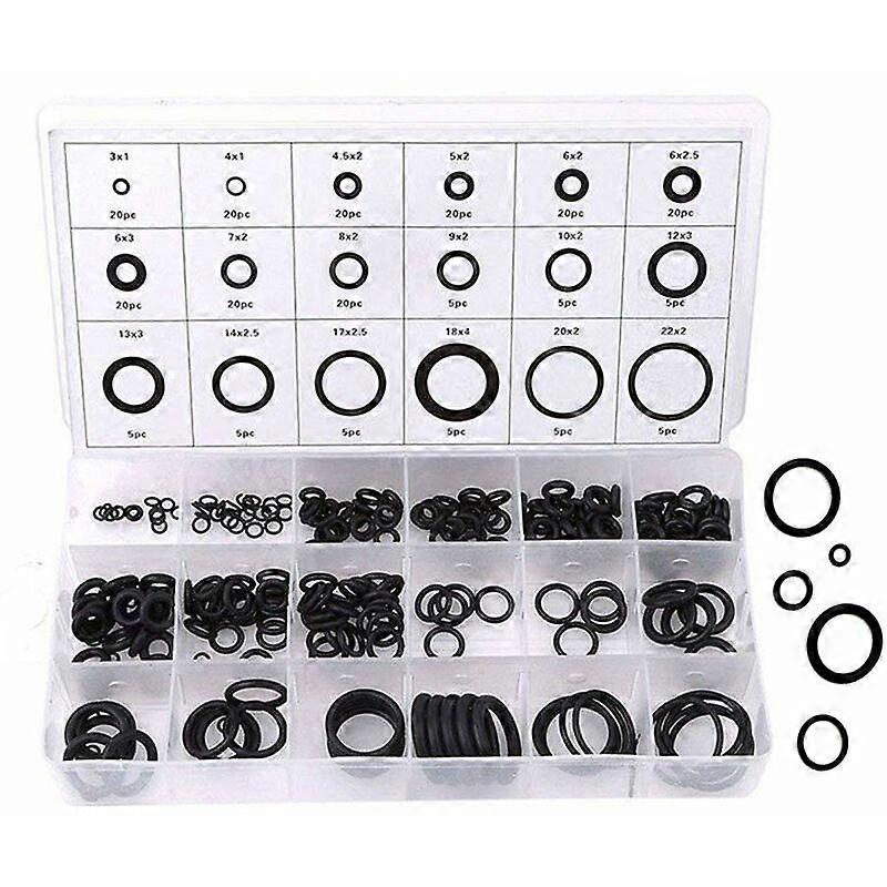 O-Ring Kit, 225 Anti-Vibration Rubber Washer 18 Sizes O-Ring Assortment Kit