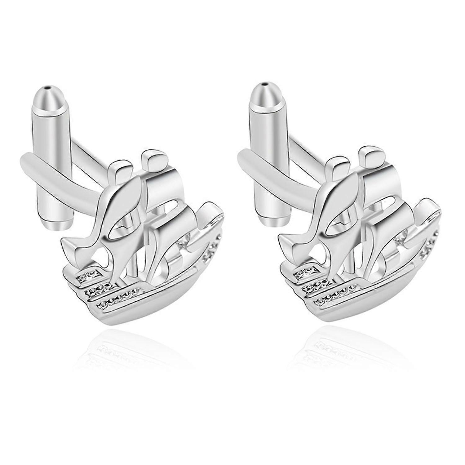 Silver sailing cufflinks