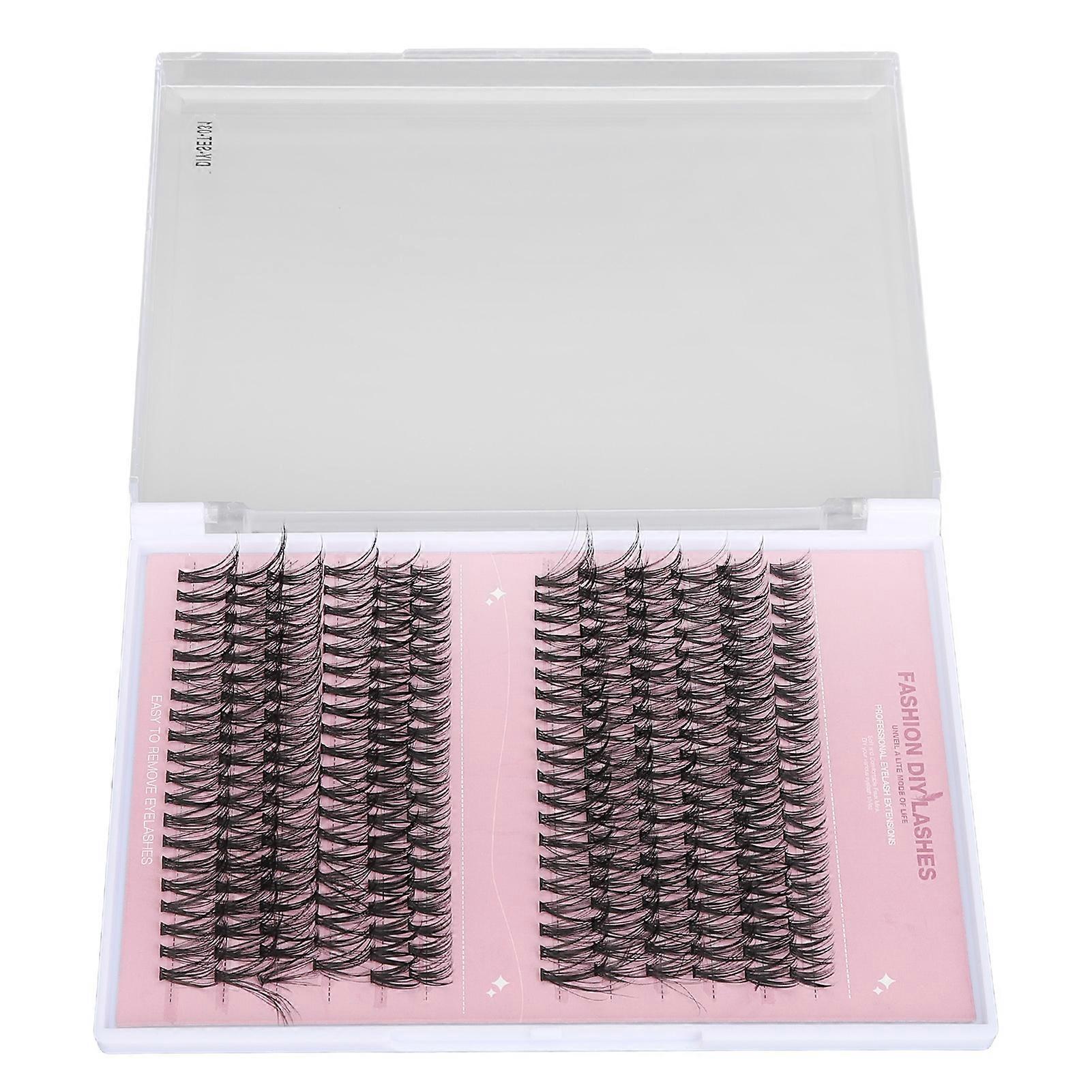 Eyelash Extension Kit D Curl Individual False Lash DIY Extension Kit with 8ml Adhesive Tweezers Brush for Home Travel Pink
