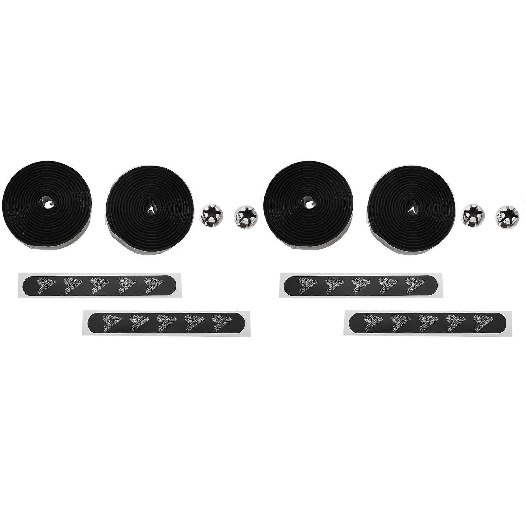 2X Road Bikes Bicycle Handlebar Tape Black Mesh Design Non-slip waterproof Bartape Soft EVA Sponge