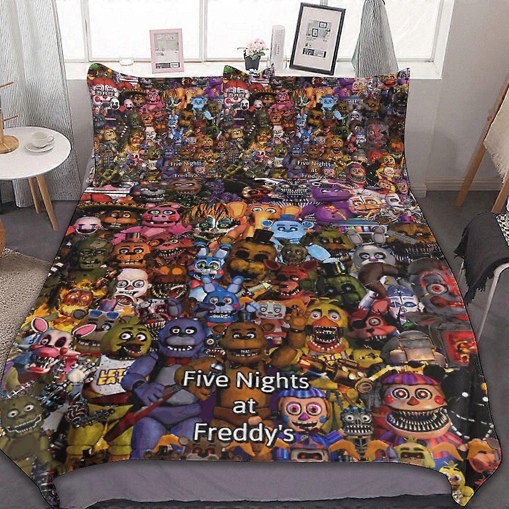 Bedding set HF257 Five Nights At Freddy Bedding Set Twin Size,Five Nights At Freddy Multiple sizes to choose from with 1 Duvet Cover + 2 Pillowcases L