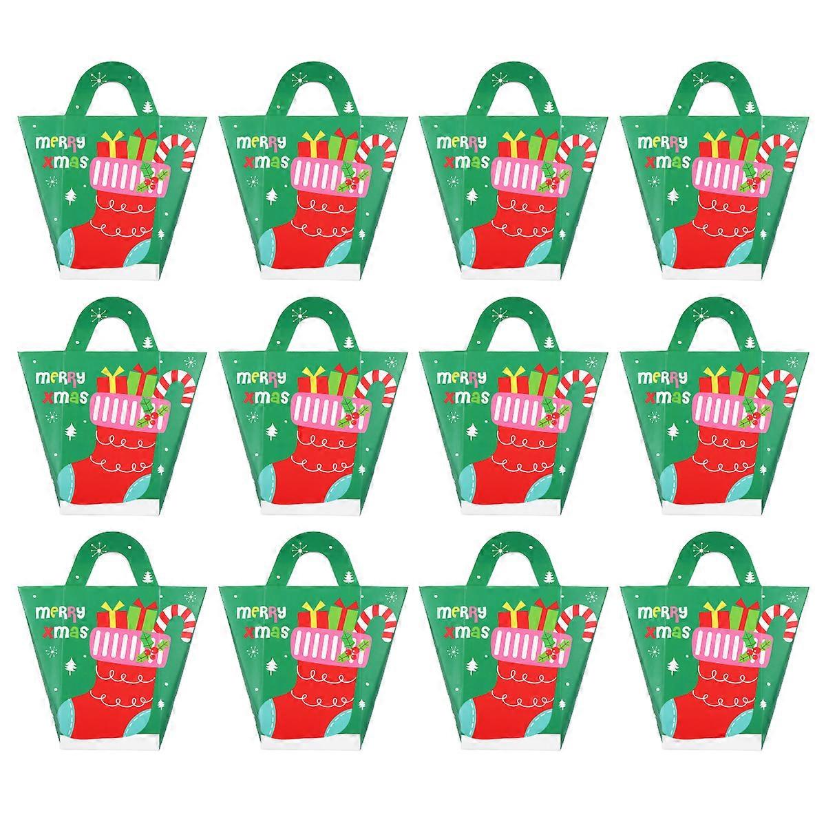 1 Set 12 Pcs Christmas Candy Packaging Boxes Gift Boxes (Assorted Color)