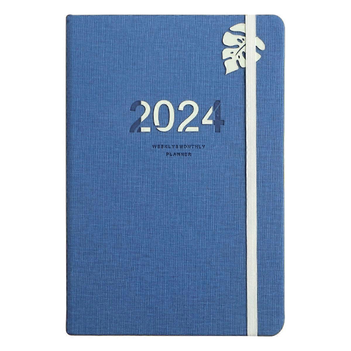 2024 Planner, Planner January 2024 - December 2024, Holidays, Contacts and Notes Pages, Elastic Closure, Daily Plan, 14.3x21cm