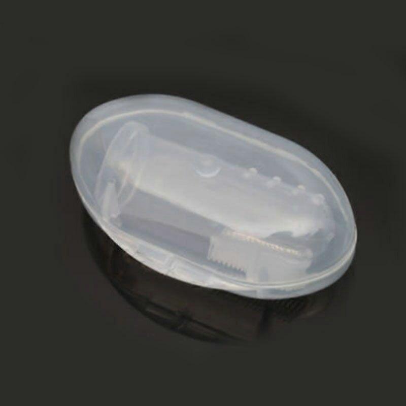 Υψηλής ποιότητας οδοντόβουρτσα γάτας σκύλου δακτύλου σιλικόνης που αφαλατώνει τον στοματικό καθαρισμό με το κιβώτιο