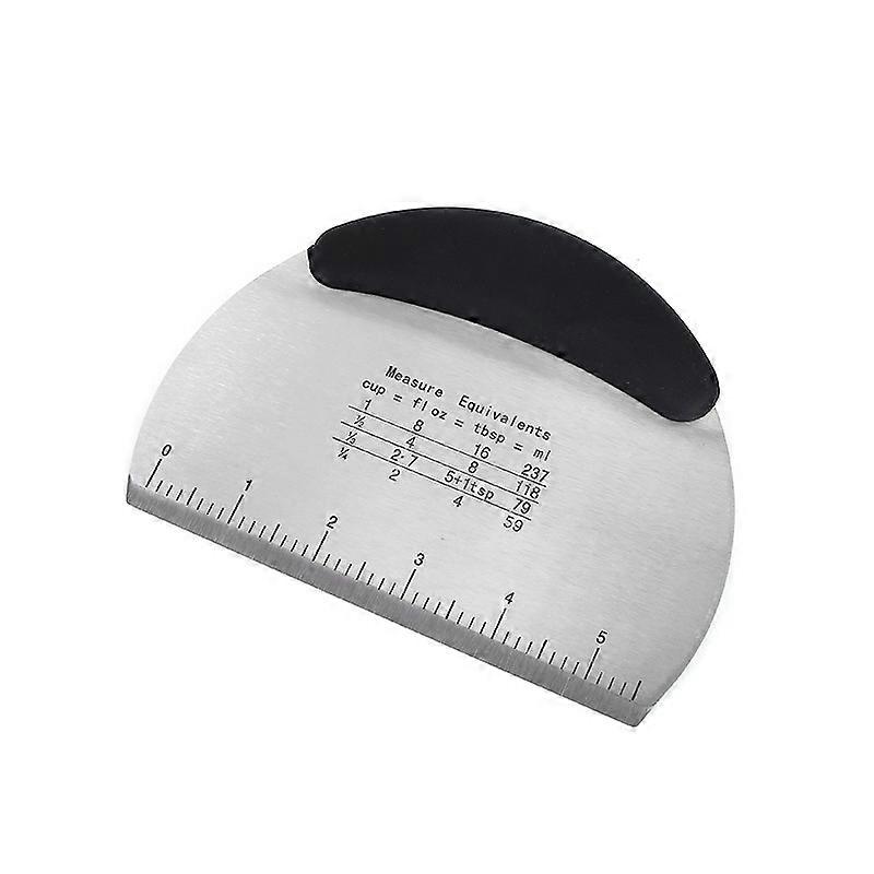Dough Scraper, Pastry Pizza Cutter Chopper with Handle and Measuring Scale