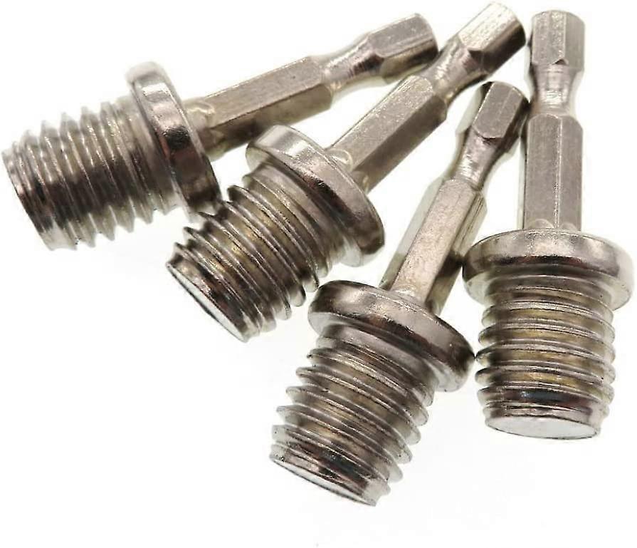 Drill Connecting Rod Metal M14 Hexagonal Polishing Disc Conversion Stick Adapter Conversion Head (silver) (2pcs)