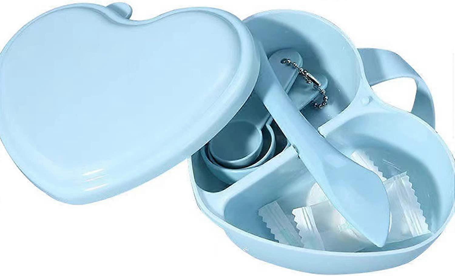 طقم أداة وعاء الوجه على شكل قلب لمنتجع ماكياج الجمال مع غطاء أدوات فيلم الطين محلية الصنع المستخدمة على نطاق واسع سهلة التنظيف مقاومة للغبار (blue1pc)