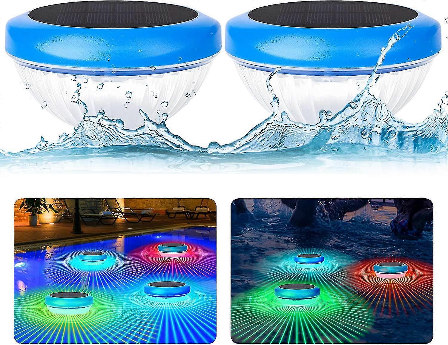 Solar Floating Pool Lights,rgb Color Changing Floating Pool Lights For Swimming Pool,waterproof Light Up Led Pool Accessories,outdoor Led Pool Lights