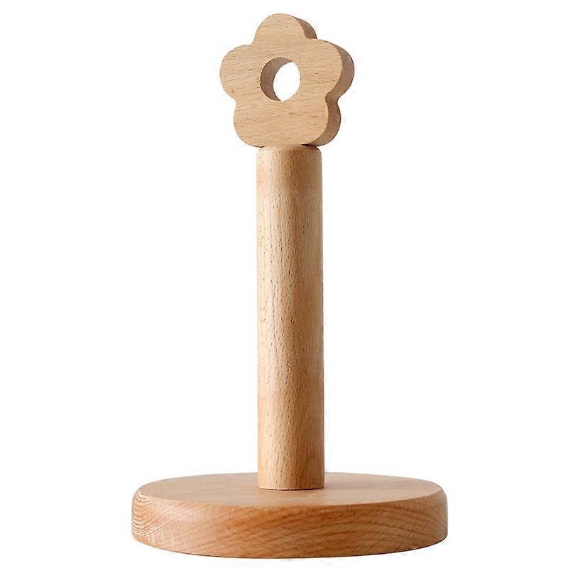 Kitchen Vertical Solid Wood Roll Paper Holder