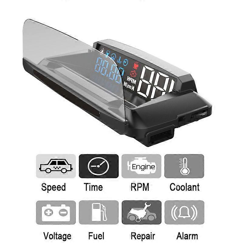 L3 HUD Car Head up Display OBD2 Speed Projector Security Alarm Water temperature Overspeed RPM Voltage
