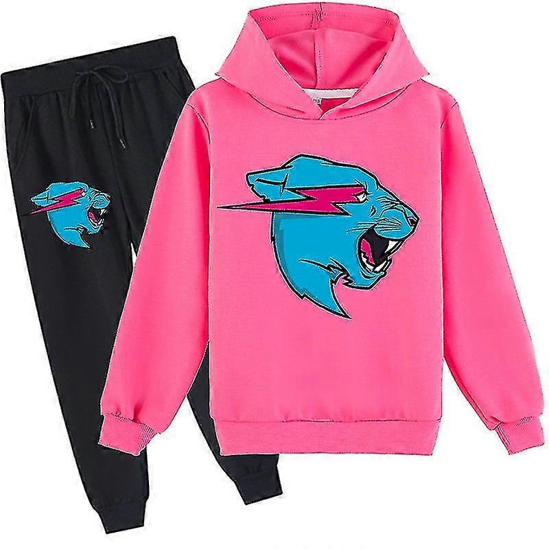 Îmbrăcăminte pentru copii Mr Beast Lightning Cat Middle And Big Kids' moda hanorac pulover set-