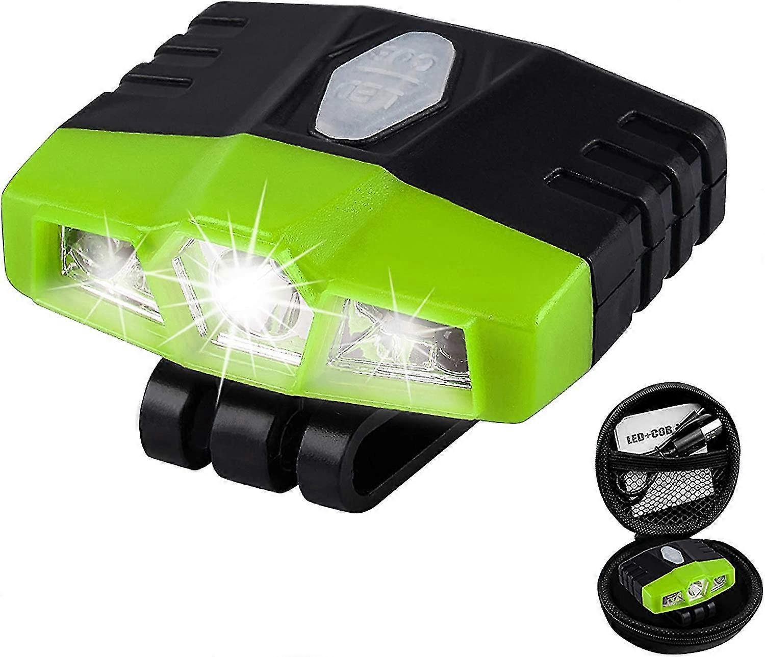ultra bright mini hands free clip on cap light - rechargeable waterproof hat light flashlight