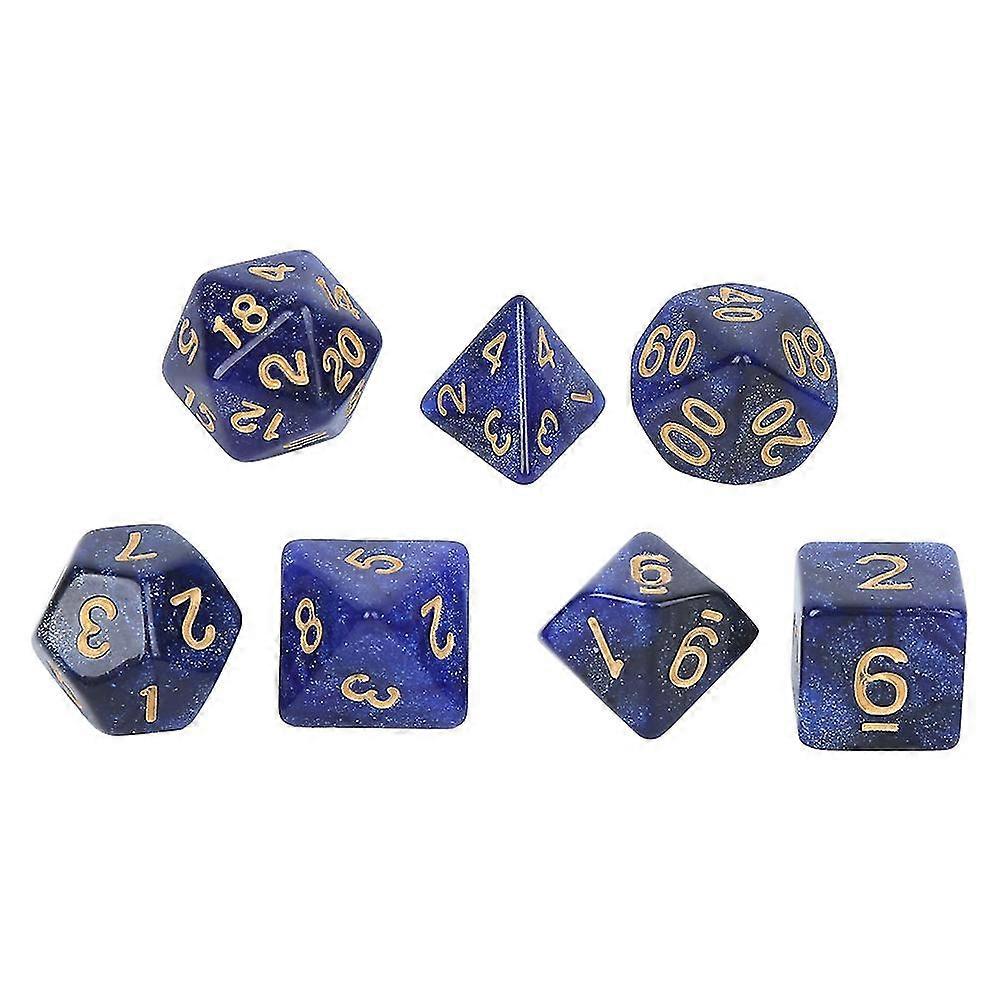 Eco Friendly Starry Sky Double Color Acrylic Dice Set - 7PCs for Family Board Game Entertainment