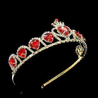 Vovii Prinzessinnen-Krone Mit Strass – Rotes Tiara-Stirnband Für Geburtstag, Party & Fotos