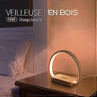 Lampada da Scrivania Caricabatterie Wireless Orologio da Tavolo con Display 'Ora Digitale Multifunzionale