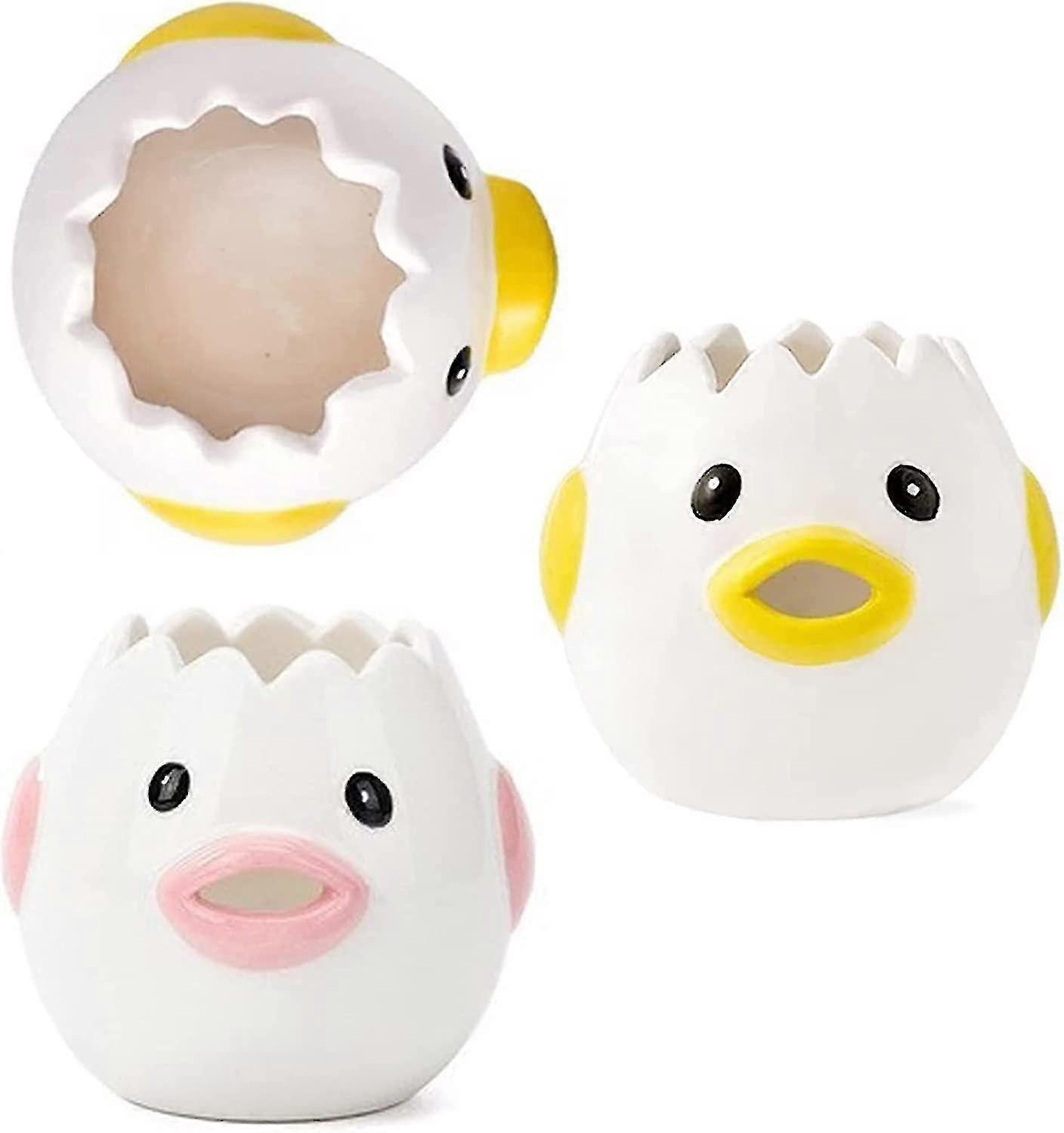 2pcs Egg Separator Egg Yolk White Separator,( Pink+ Yellow)