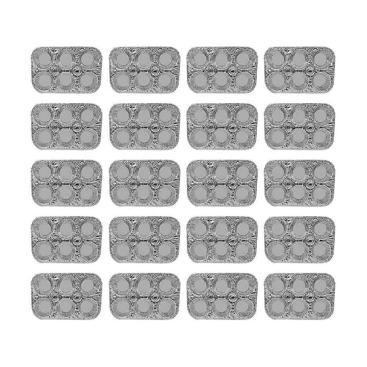 20 Pack 6-cup Aluminum Muffin Pans - Cupcake Aluminum Pans, Favorite Muffin Size For Baking Cupcake