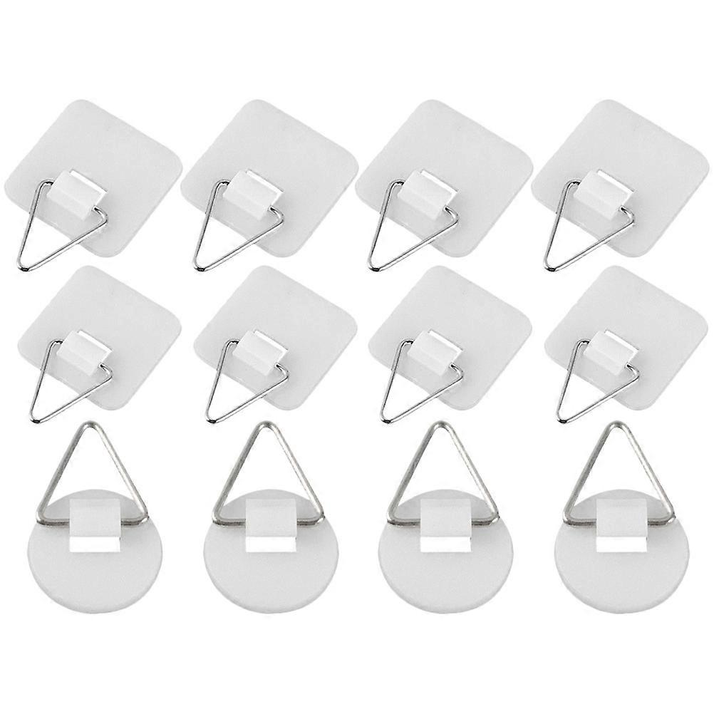 60 pcs Adhesive Plate Hooks Picture Frame Hooks Sticky Plate Wall Hooks Photo Frame Hooks