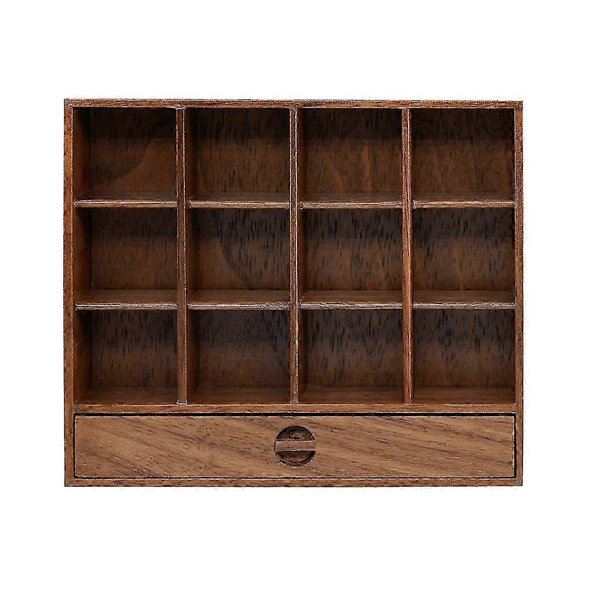 1/6 كوب حامل تخزين الرف الخشب الصلب خزانة صغيرة خزانة دمية البيت نموذج صغير غرفة الدراسة AC