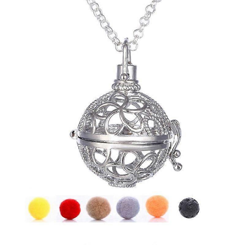 Aromatherapy Essential Oil Diffuser Locket Pendant Necklace with Lava Stone