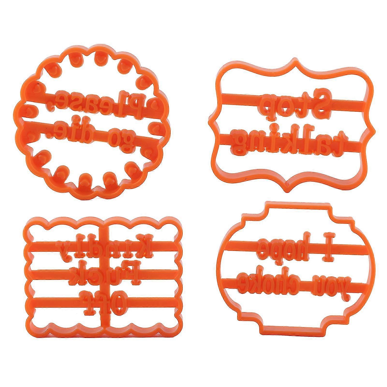 DIY Funny Cookie Cutter Set of 4 - Sturdy and Durable - for Biscuits, Fondant More - Fun Moulds for Kids - Perfect for Gifts