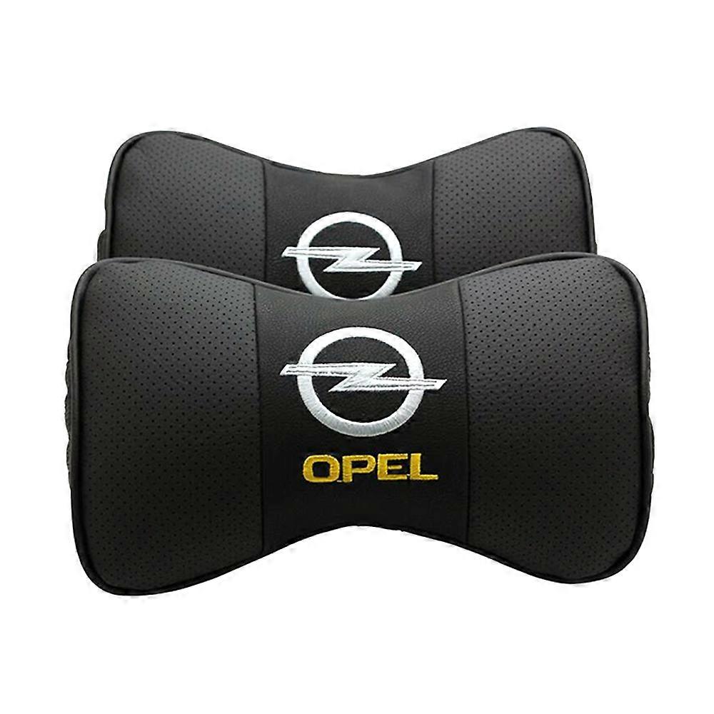 משענת ראש לרכב כרית צוואר עור אמיתי מושב לרכב לוגו משענת ראש סריגה עבור OPEL אביזרי כרית אוטומטית נשלפים