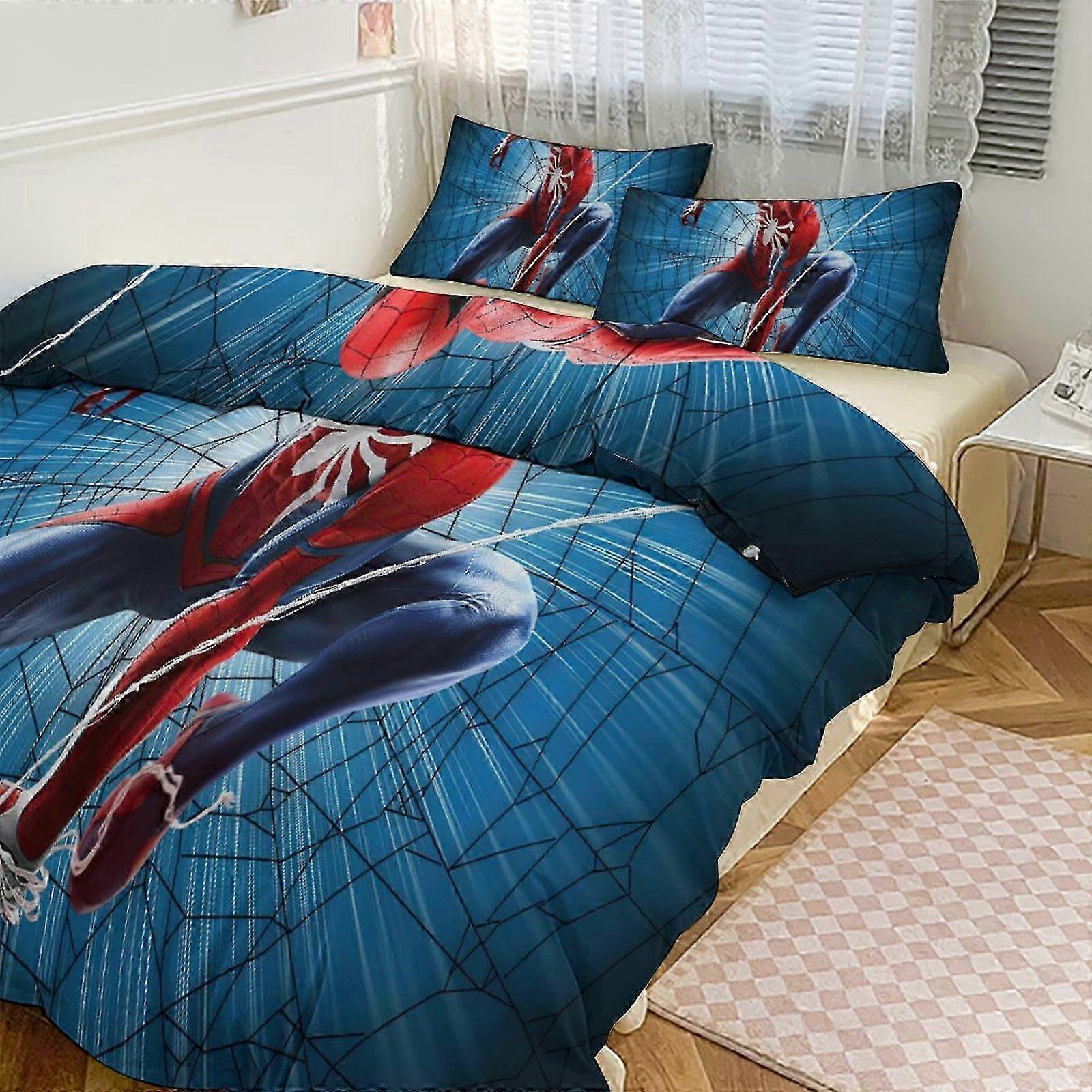 v1944 Lençóis Spidean Print Conjunto de Cama Padrão Conjunto de Edredom Cove3 Peças Capa de Colcha e Fronhas para Mulheres Homens Adolescentes (1 Capa de Edredom e 2 Pillo