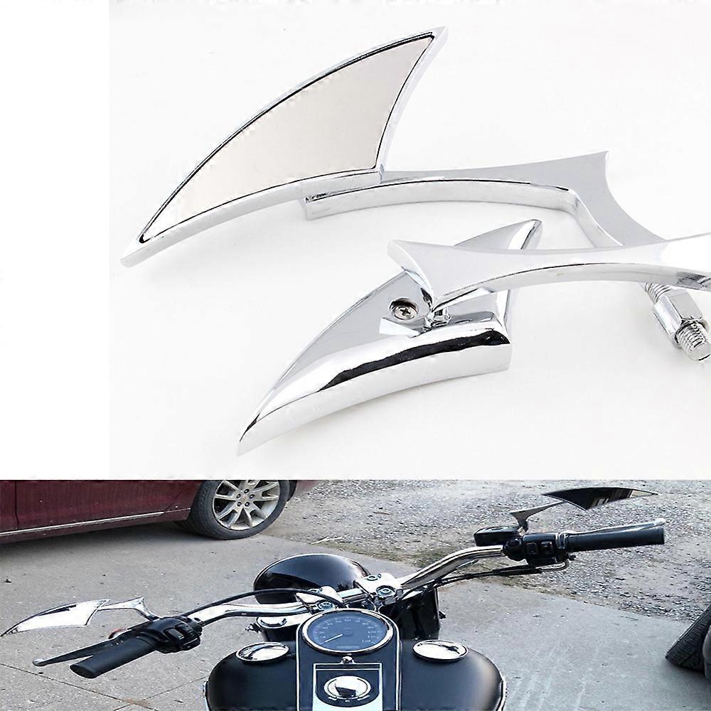 MOTORCYCLE CHROME SPEAR BLADE CUSTOM MIRRORS 8MM 10MM FOR BOBBER CRUISER CHOPPER