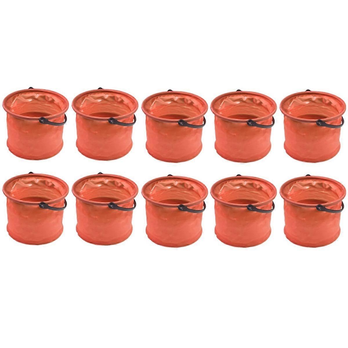 Orange Folding Bucket, Foldable Portable Fishing Bucket, Art Color Bucket, Pen Washer