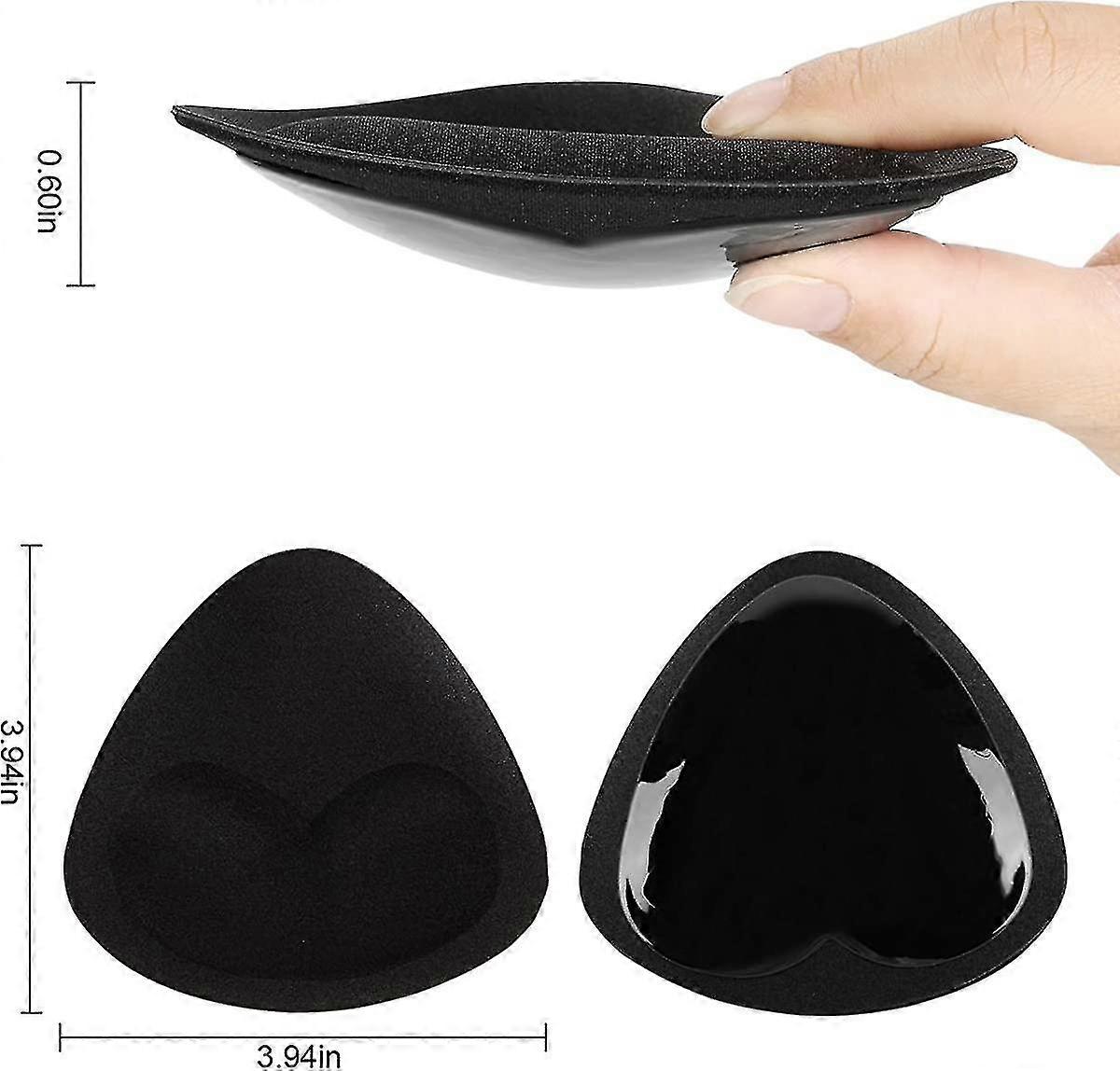 Self-adhesive Bra Pads Inserts, Removeable Silicone Triangle Push Up Pads With Massage 2 Pairs