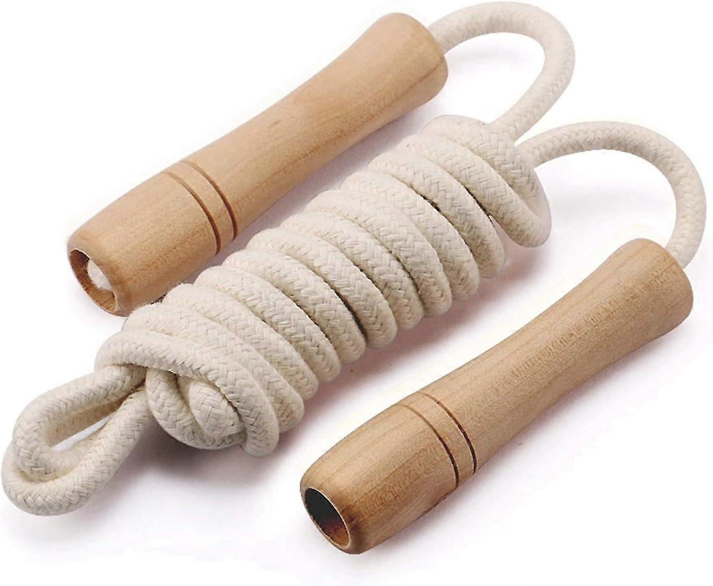 OUTSHOCK Wooden Boxing Skipping Rope With Removable Weights, Cream