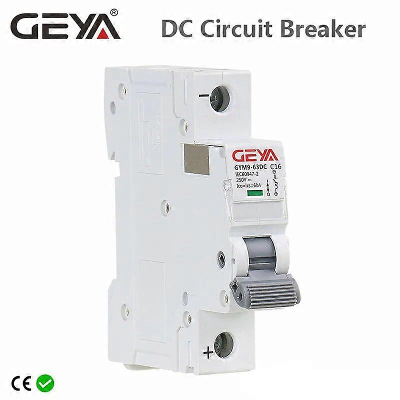 GEYA Din Rail DC MCB 6KA 1P 250V Mini Circuit Breaker DC 6A 10A 16A 20A 25A 32A 40A 50A 63A