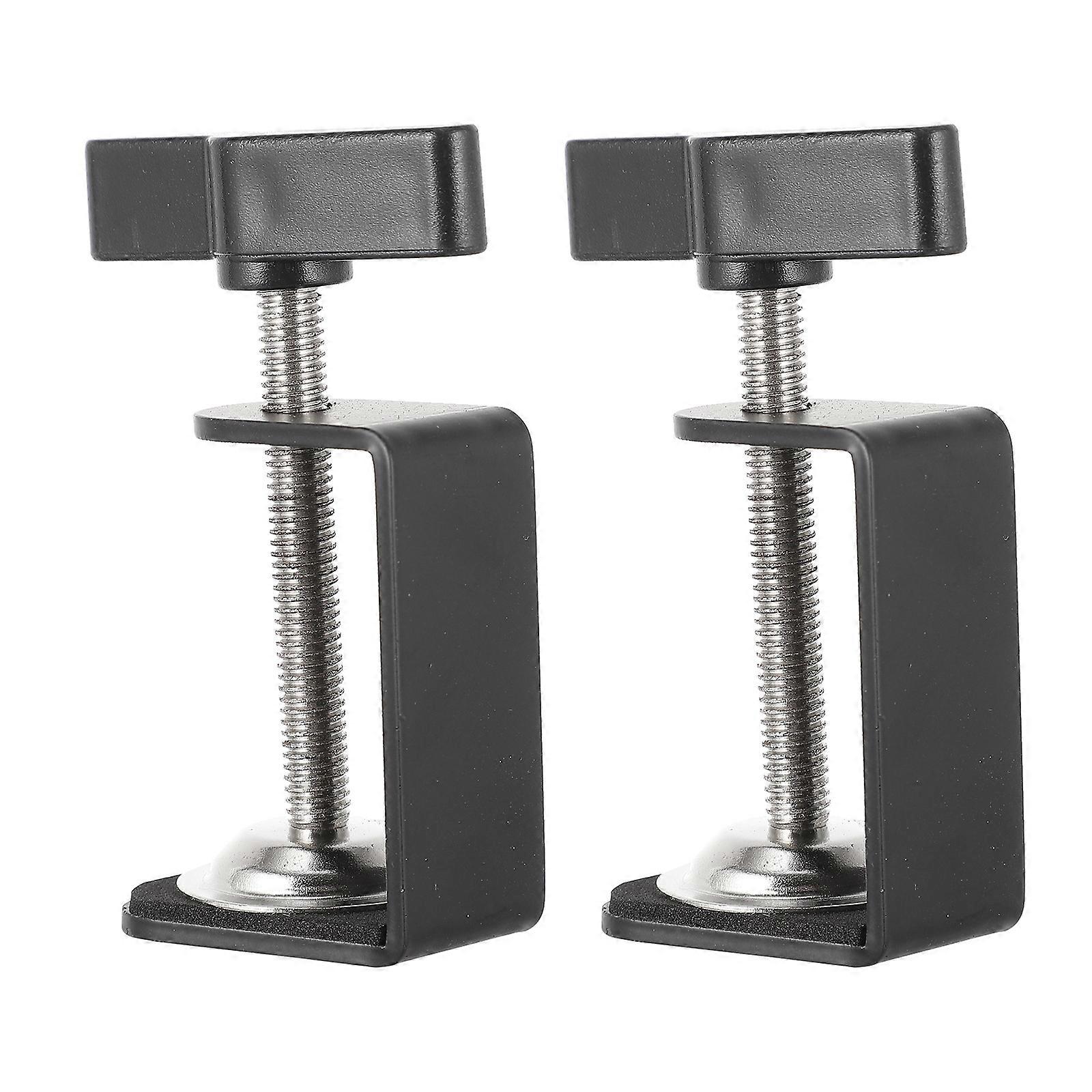2Pcs C-shape Desk Table Mount Clamps Practical Desk Clamps Retaining Clips