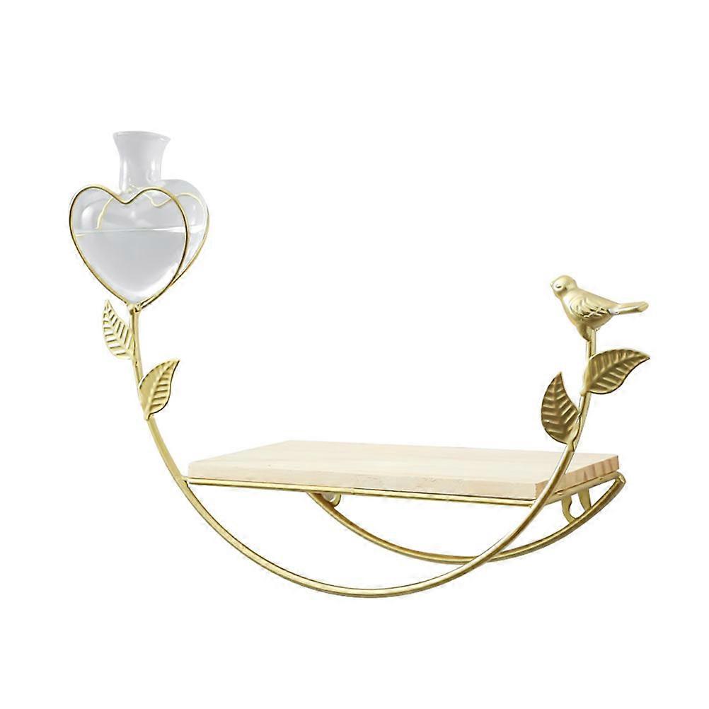 1kpl rautainen seinälle asennettava säilytystelineen pidike Nordic Wall Shelf (kultainen)