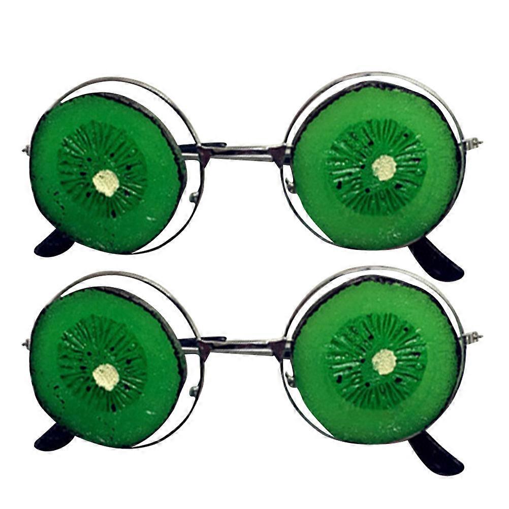 2 件搞笑角色扮演眼镜猕猴桃形状派对眼镜装饰道具婚纱照道具