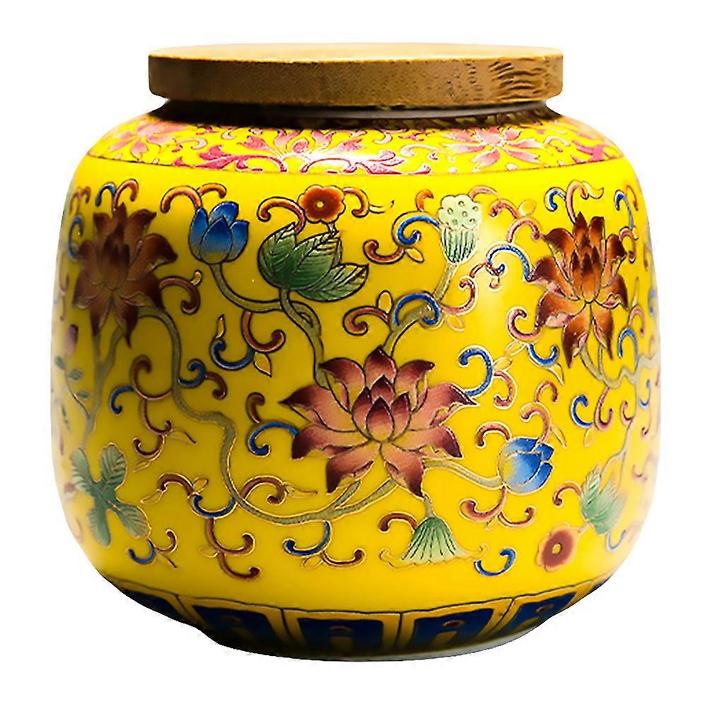 Boîte à thé en céramique de 400 ml avec couvercle en bois