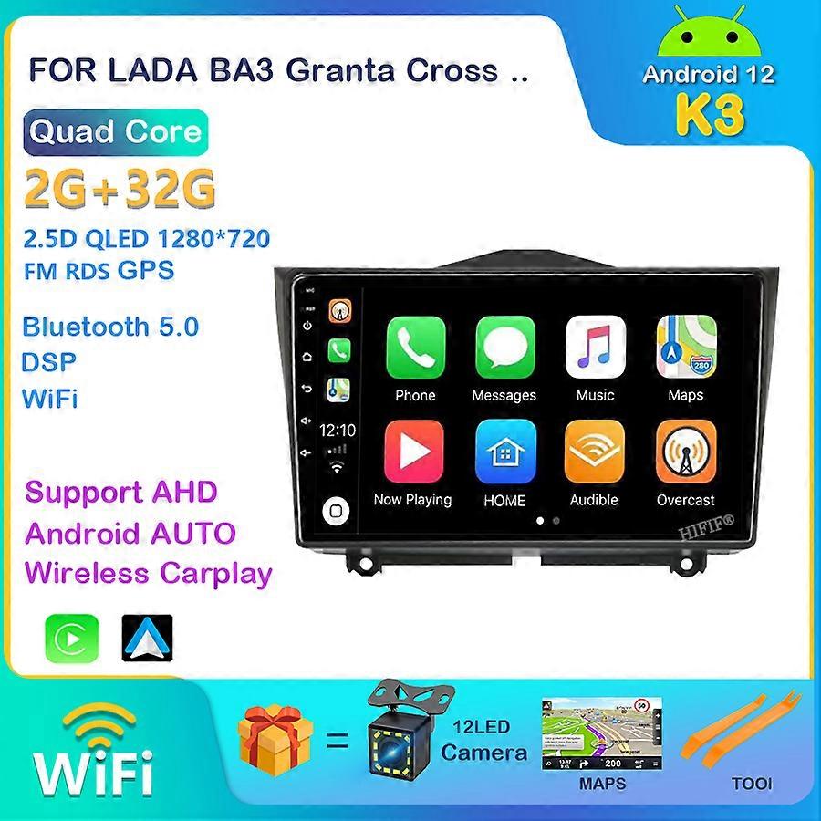 For LADA Granta Cross 2018 2019 Car Radio Multimedia Video Player Navigation stereo GPS Android 12 No 2din 2 din dvd