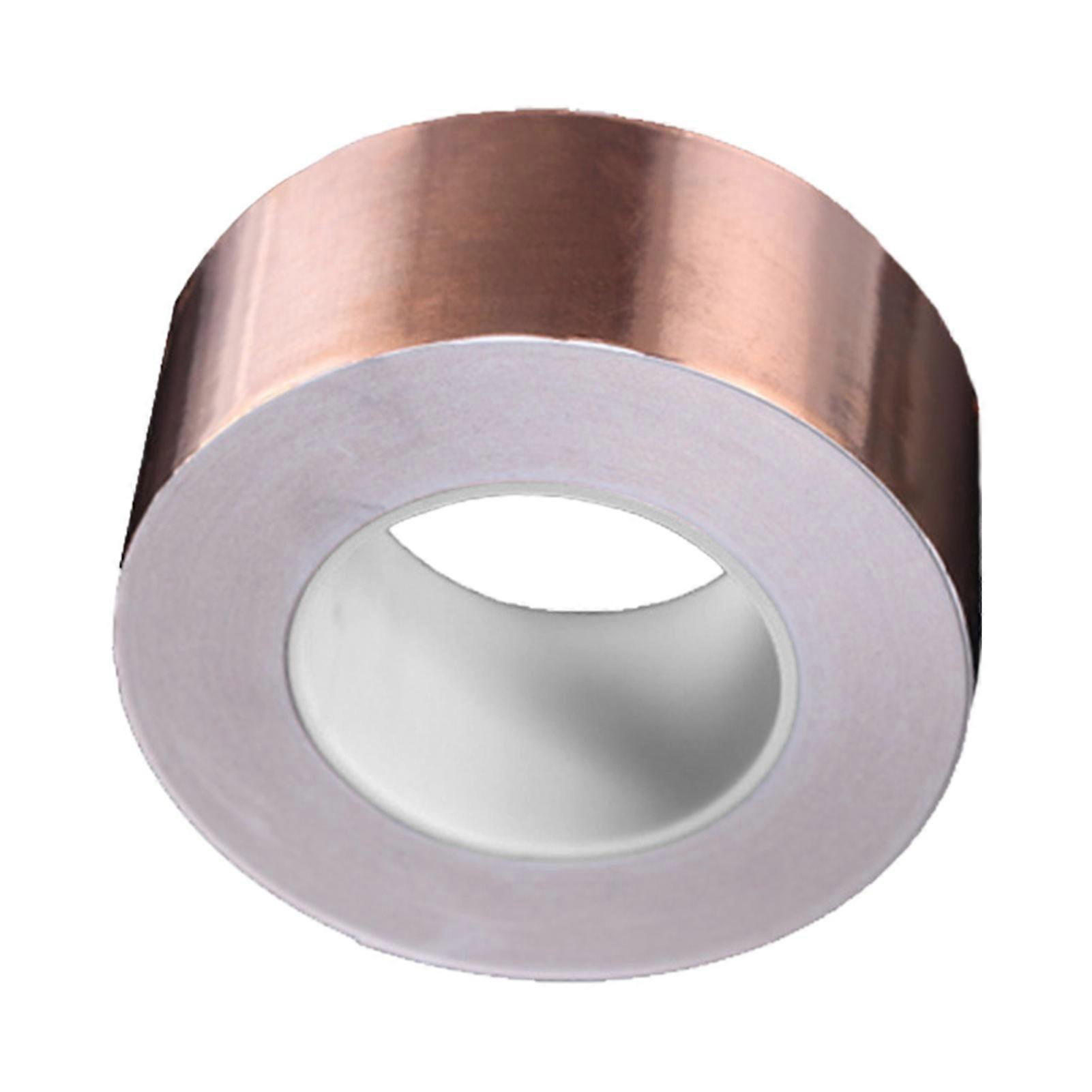 Copper Foil Tape Wide Application Heat Resistance Single Conductive 50m Self Adhesive Tape for Shielding QinHai