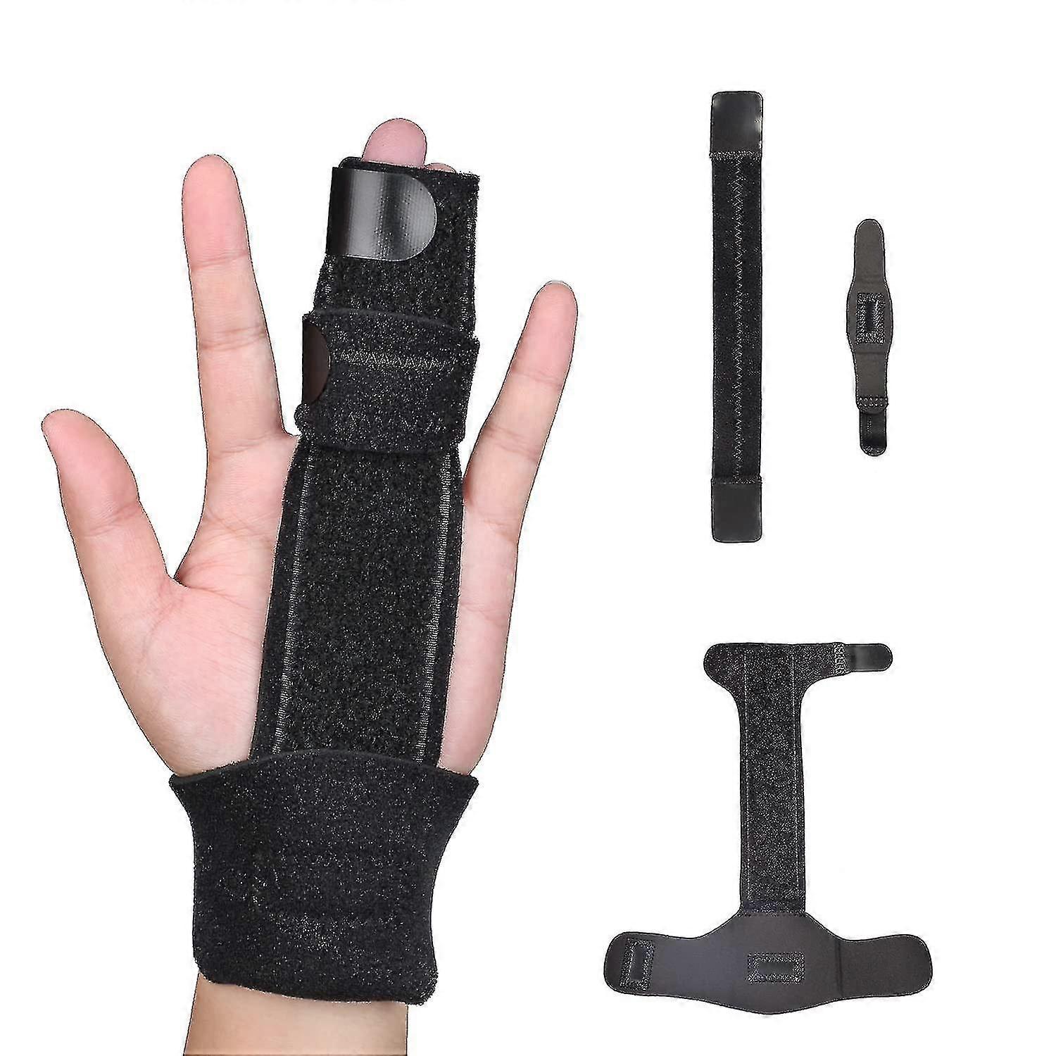 Adjustable 2 Finger Stabilizer Splint With Trigger, Metal Immobilizer Treatment For Sprains, Arthritis, Mallet Injuries, Full Hand And Wrist Support -