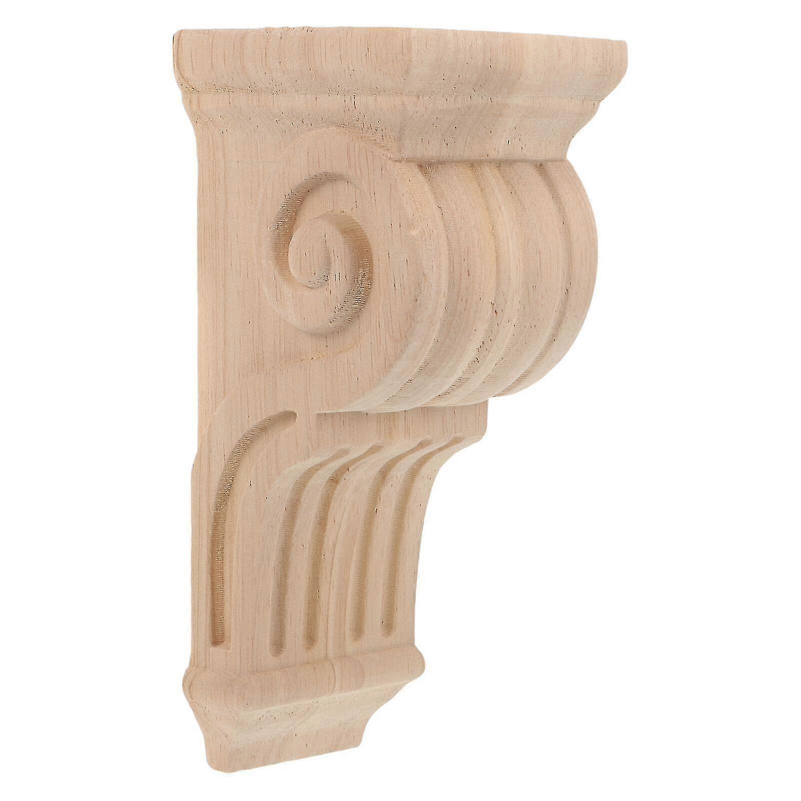 Wood Carved Applique Wooden Corner Onlay Decorative Roman Column Wall Corner Corbel
